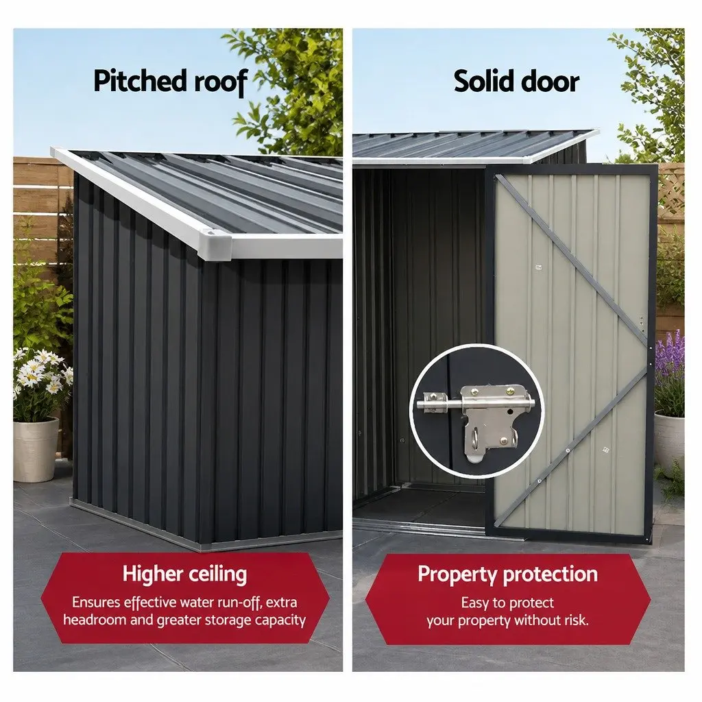 Garden Shed 0.99x1.04M Steel Outdoor Tool Storage Weather Resistant Anthracite
