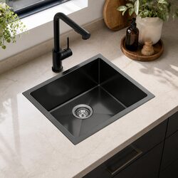 Stylish Black Kitchen Sink 44x44CM with Mixer Tap