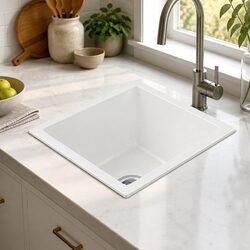 Elevate Your Kitchen with a 38x38cm White Stone Sink
