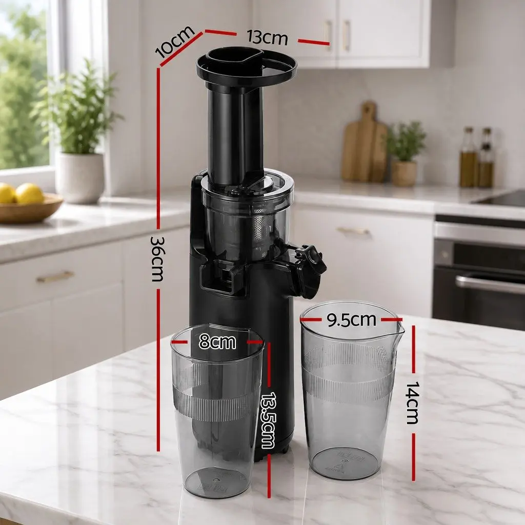 Cold Press Slow Juicer 130W Low-Speed Masticating Auger Juice Extractor Black