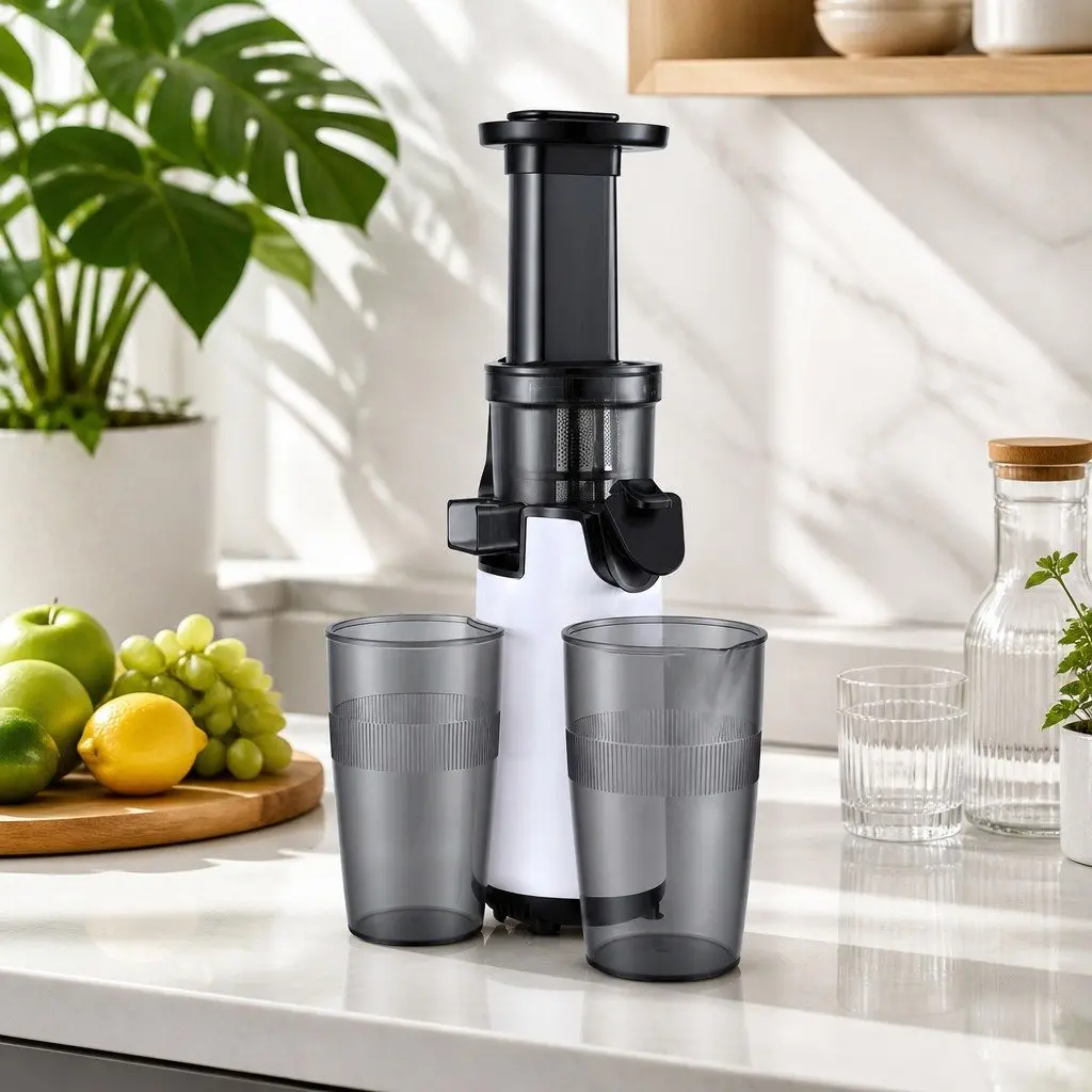 Cold Press Slow Juicer 130W White Low-Speed Masticating Technology for Effective Juice and Pulp Separation