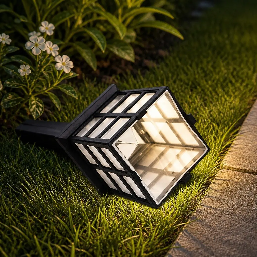 Solar Powered Landscape Lights 12 LED Set Outdoor Garden Pathway Lighting