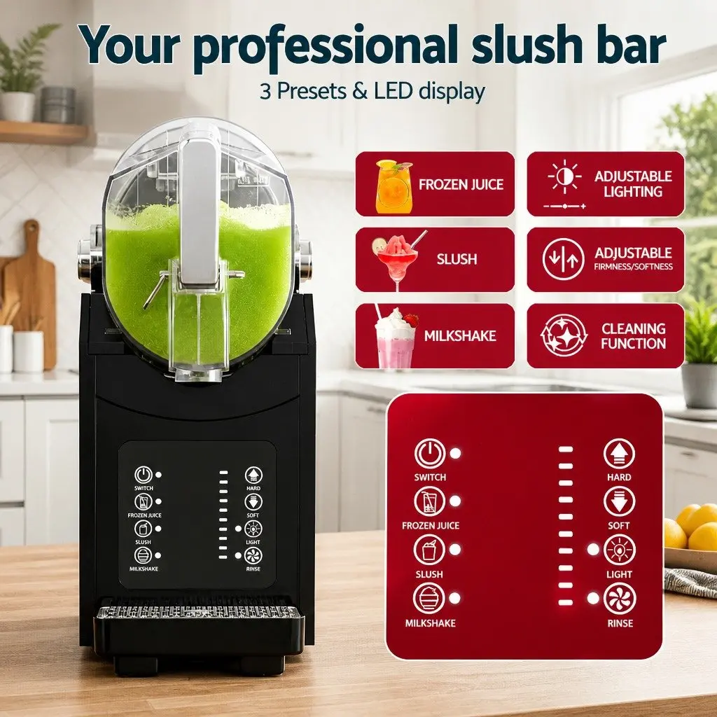 Slushie Machine Maker 1.8L Frozen Smoothies Milkshakes Ice Drink Blender Black
