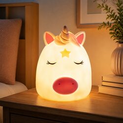 Unicorn Table Lamp Kids Bedroom Night Light Soft Warm LED Cosy Decorative