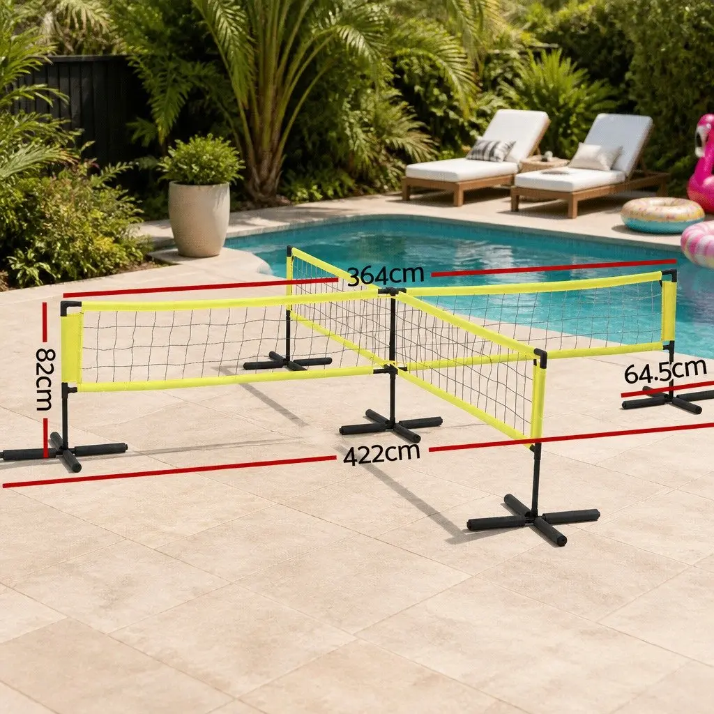 Water Volleyball Pool Net Set Floating Anchor Bags Quick Setup Portable