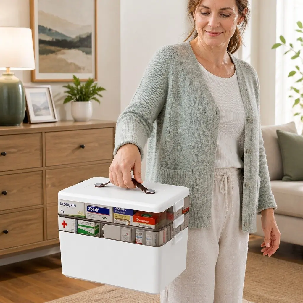Portable Three-Layer Storage Box