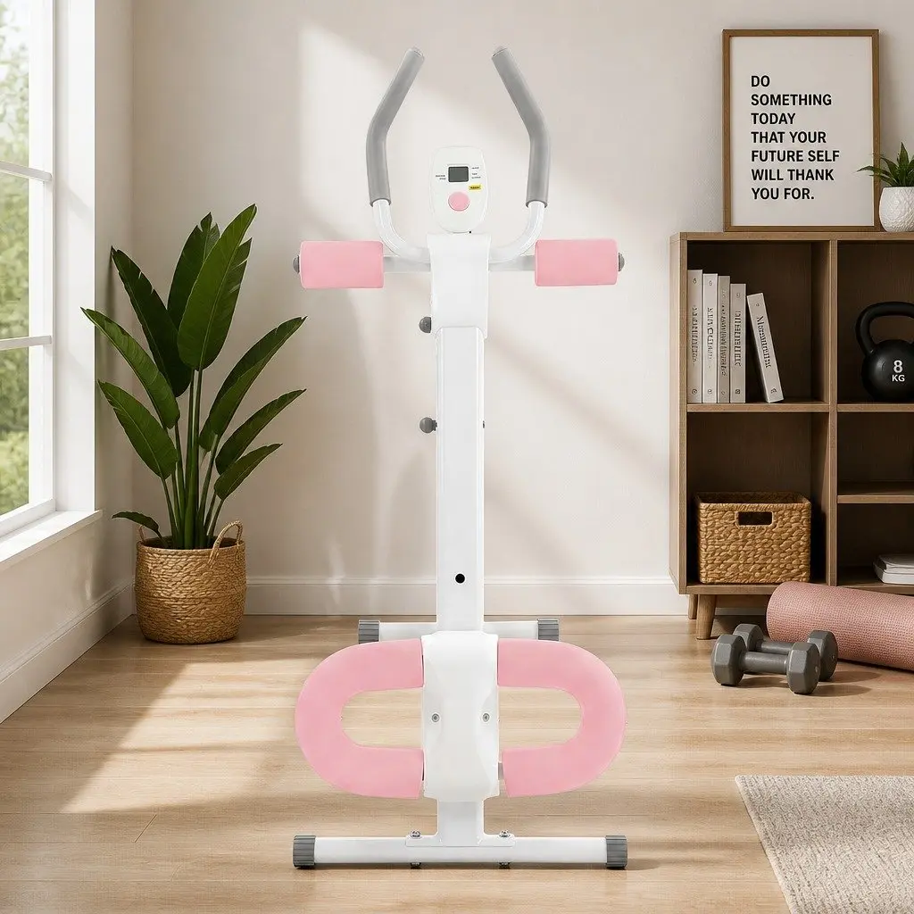 Ab Machine Adjustable Foldable Core Trainer with 2 Incline Settings and 5 Height Adjustments for Home Gym Workouts