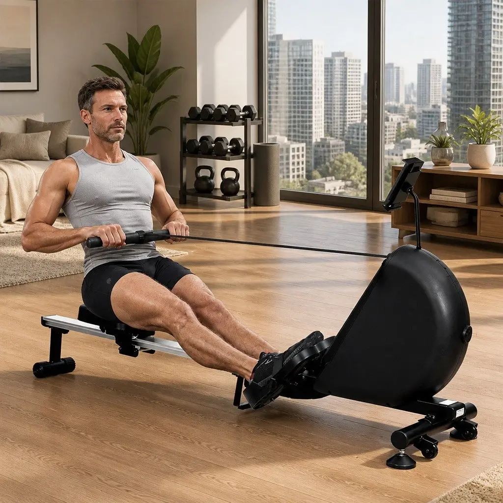 Rowing Machine Electric Telescopic Rail Self-Powered Magnetic Resistance