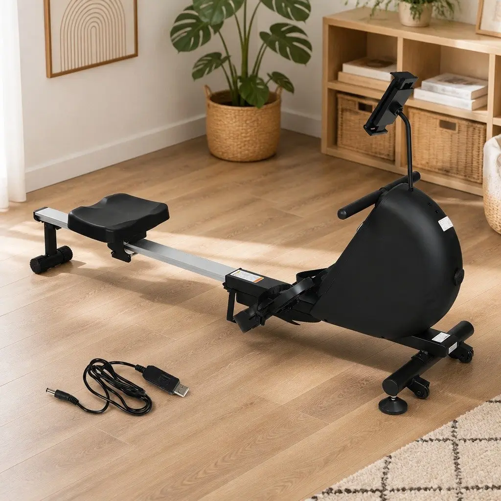 Rowing Machine Electric Telescopic Rail Self-Powered Magnetic Resistance