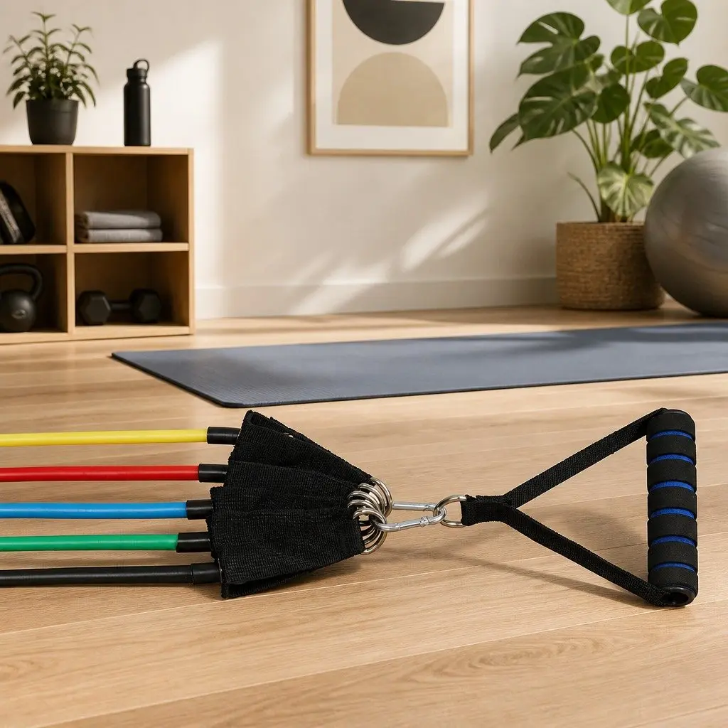 Resistance Bands Set 11 Piece Comprehensive Kit with Jump Rope Door Anchor Handles for Home Workouts