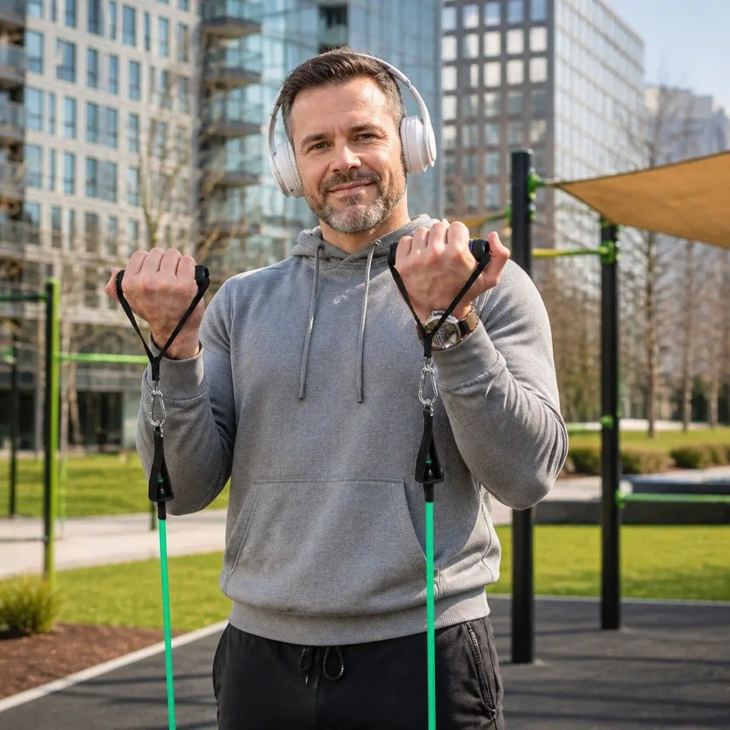 Resistance Bands Set 11 Piece Comprehensive Kit with Jump Rope Door Anchor Handles for Home Workouts