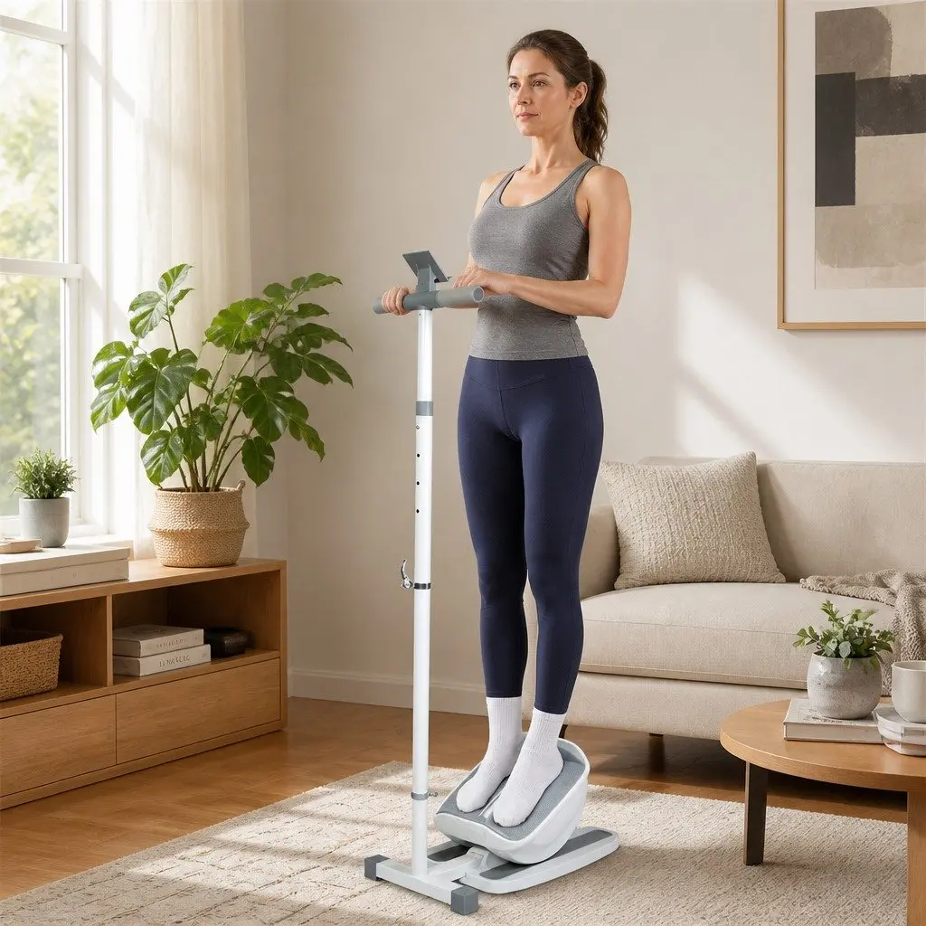 Adjustable Incline Slant Board Leg Stretcher Home Fitness Exercise Non-Slip Surface Adjustable Handrail