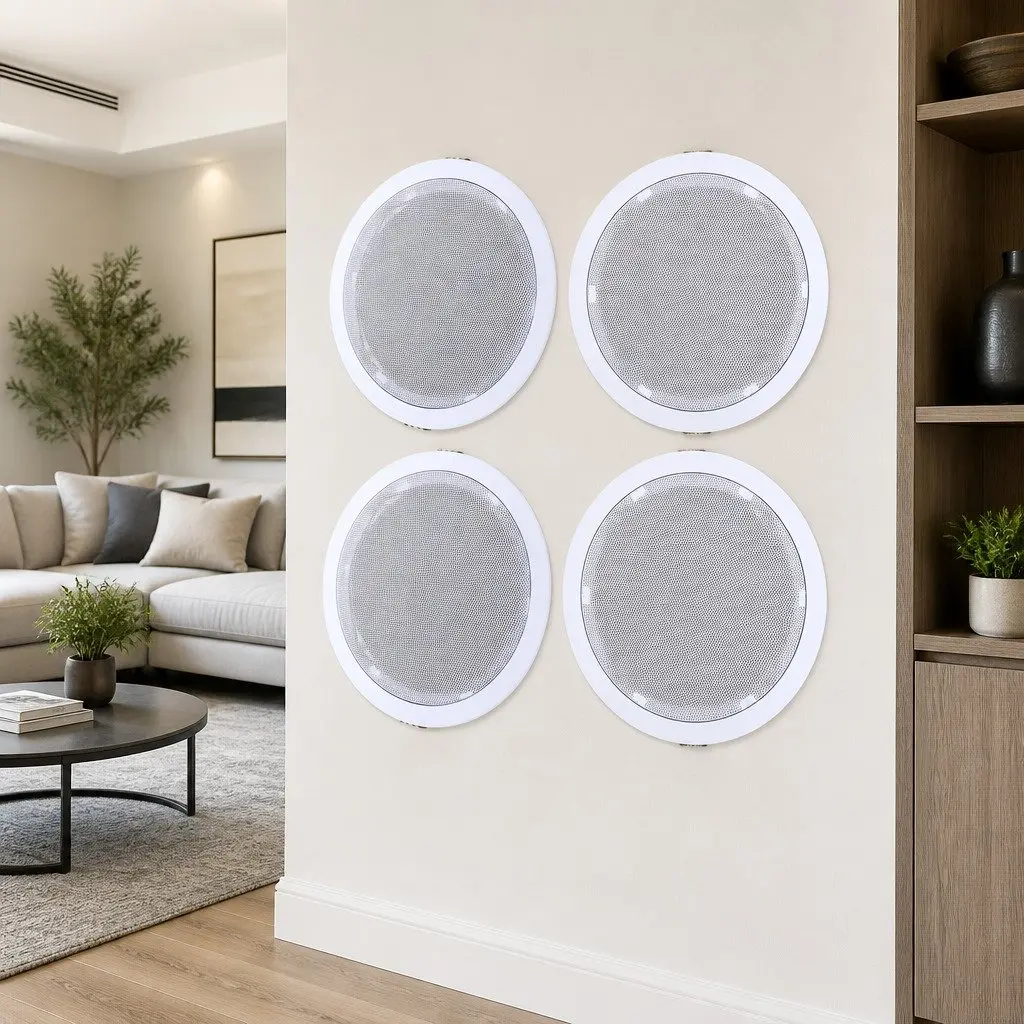 6 Inch Ceiling Speakers White Easy Installation 4pcs