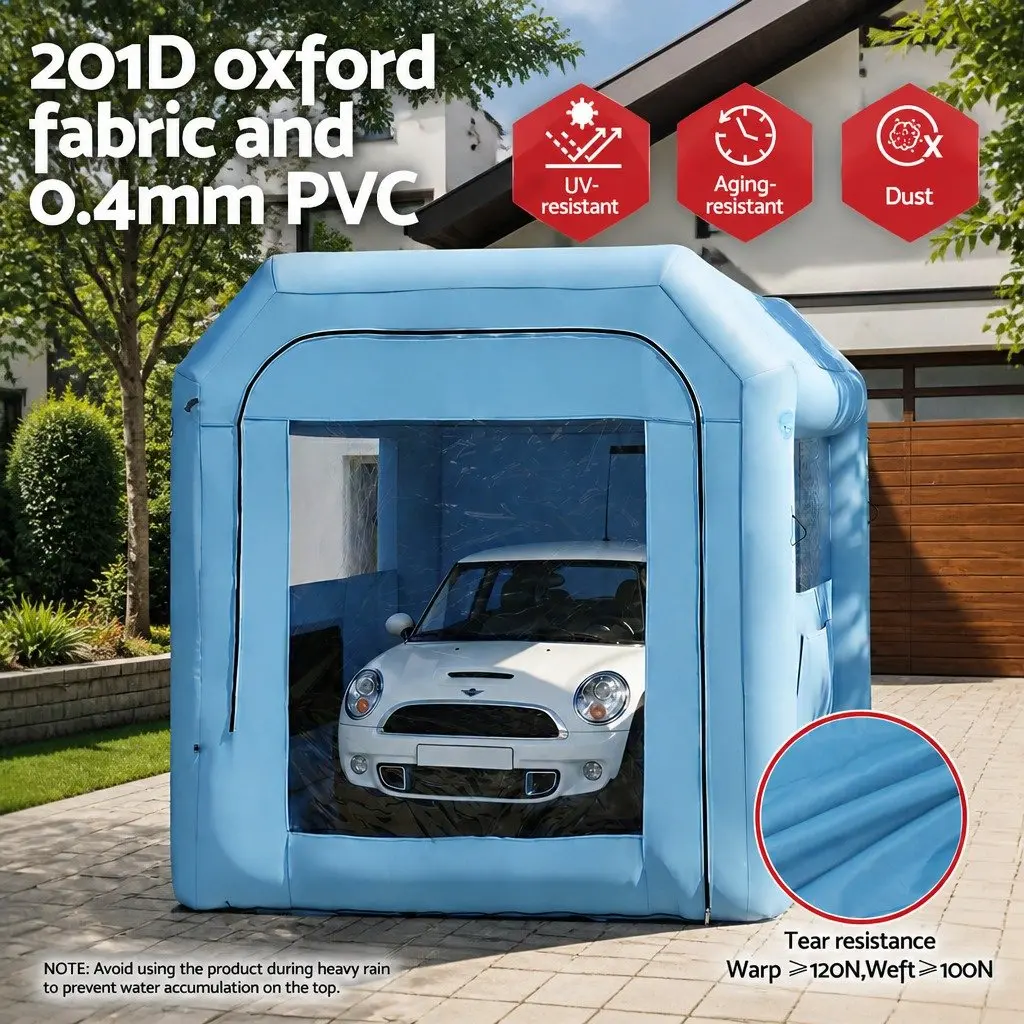 Inflatable Paint Booth 2.5x2.5x3M 3-Layer Air Filtration System with 550W Blower