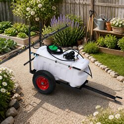 Weed Sprayer 100L Tank Trailer 3M Boom ATV Hitched Garden Spray Gun Nozzle