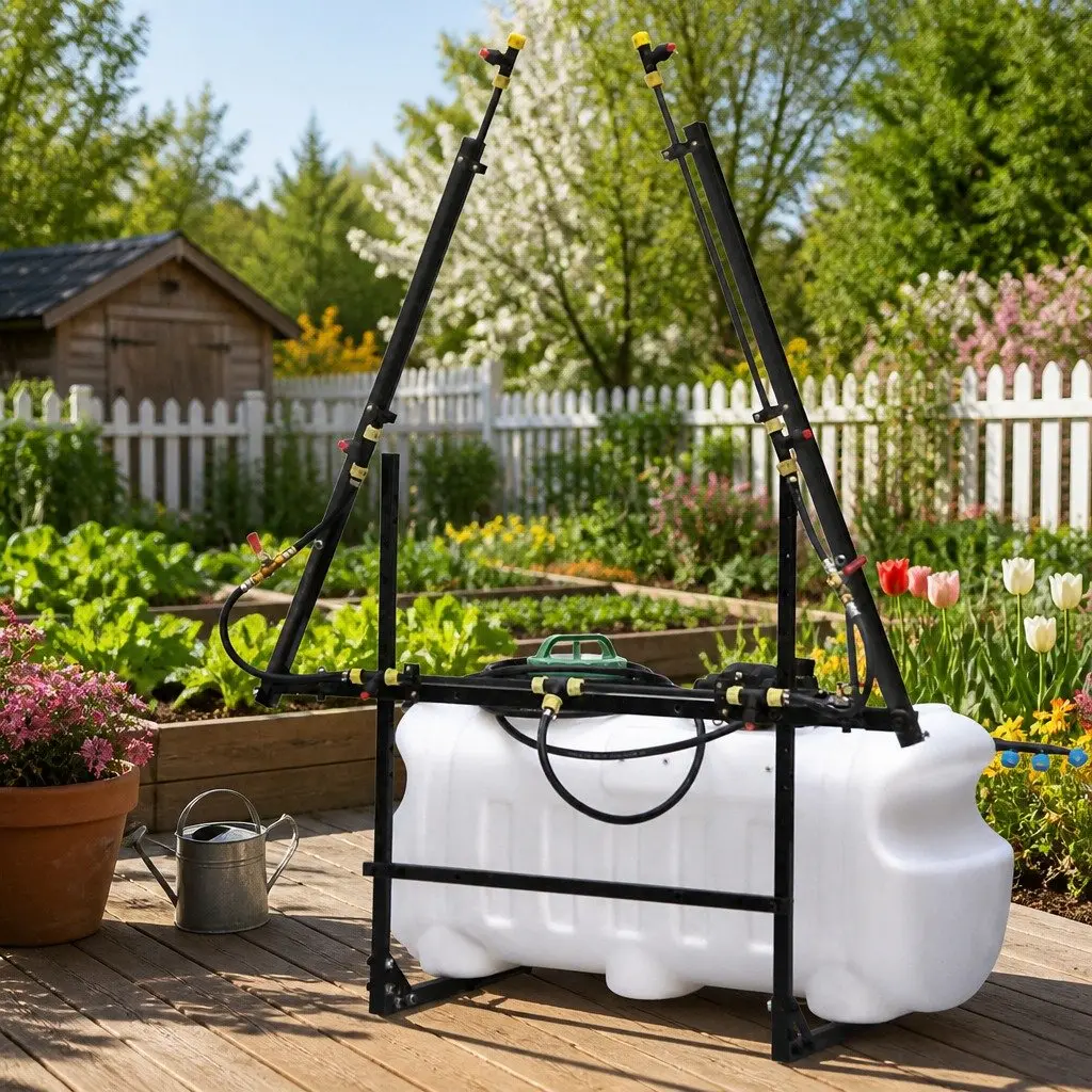 Weed Sprayer 100L Tank 3M Boom Foldable Adjustable Support Poles High Flow Rate 13Lmin 100PSI Leak Proof Impact Resistant Construction