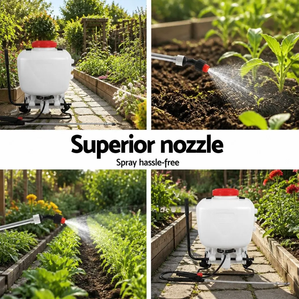 15L Garden Spray Backpack Pump with Four Nozzles for Pesticide and Herbicide Application