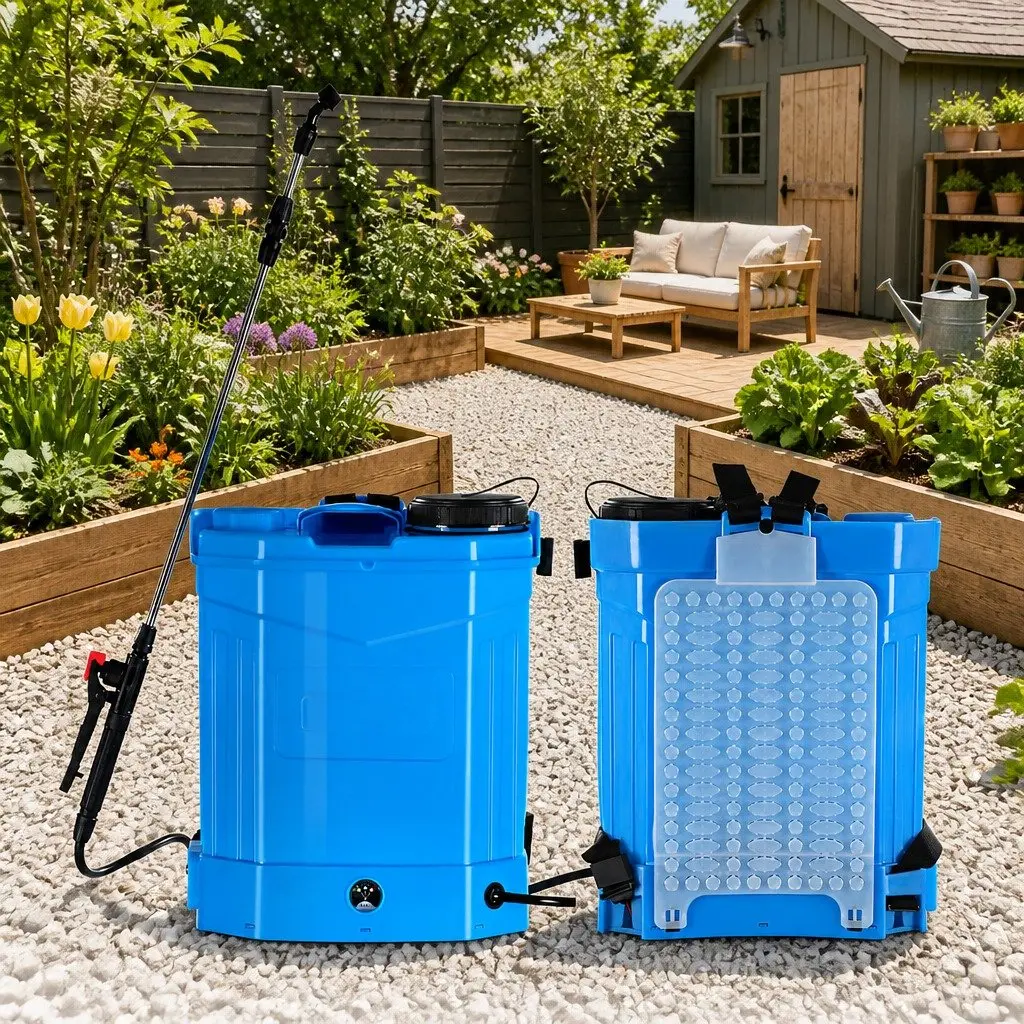 Electric Backpack Sprayer 16L Adjustable Pressure Four Nozzle Types Garden Tool