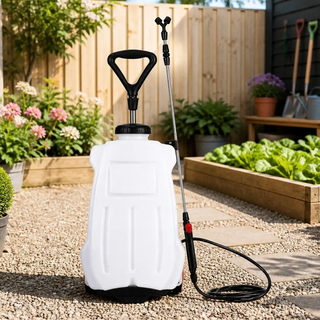 Electric Backpack Sprayer 20L Tank Dual Mode Wearable and Wheeled Trolley with Interchangeable Nozzles and Adjustable Wand