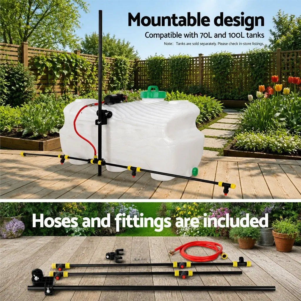 Adjustable Spray Boom 151cm Width 4 Nozzles Garden Herbicide Sprayer