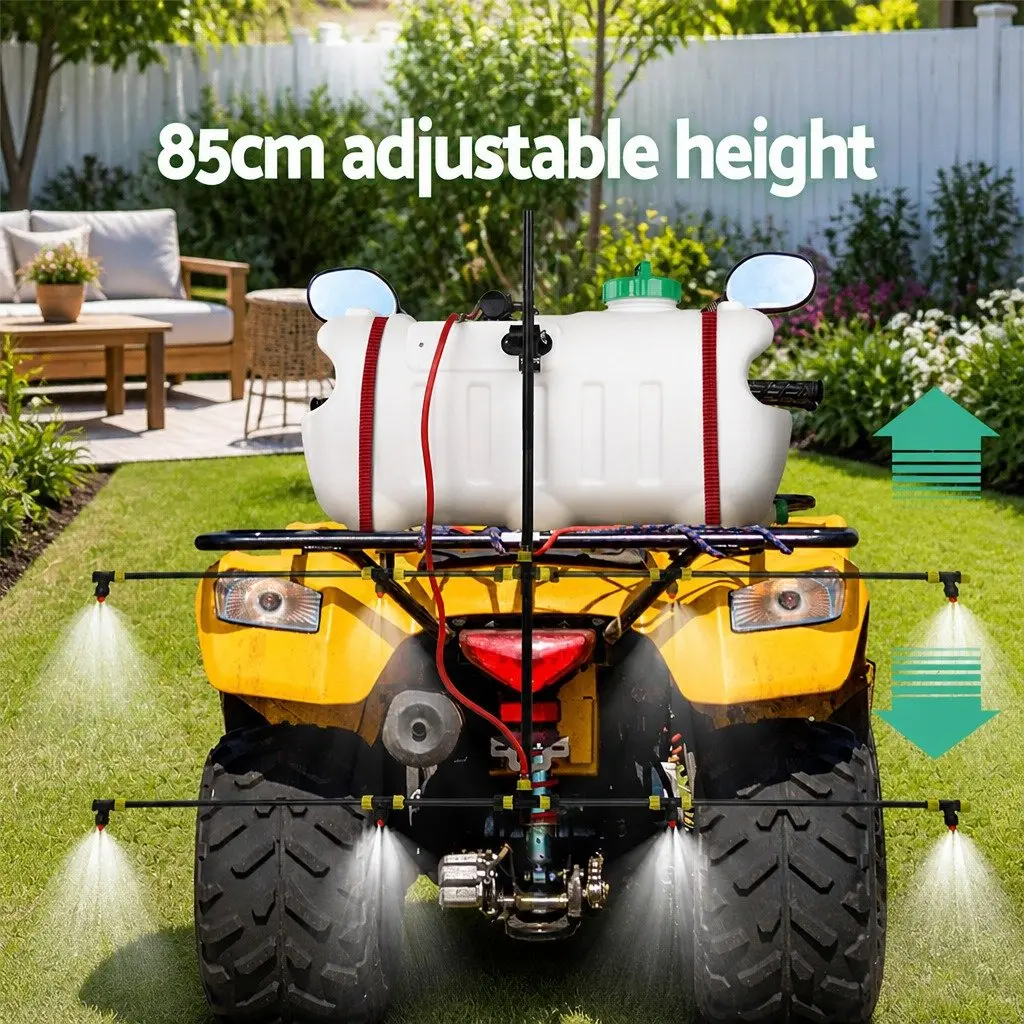 Weed Sprayer 100L Tank 12V Adjustable Boom Nozzle ATV Quad Mounted