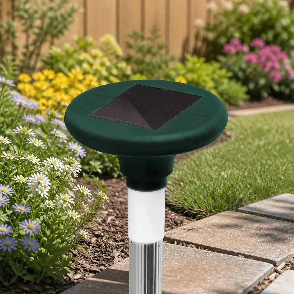 Solar LED Snake Repeller Set 12 Pack Ultrasonic Pest Deterrent for Garden Yard