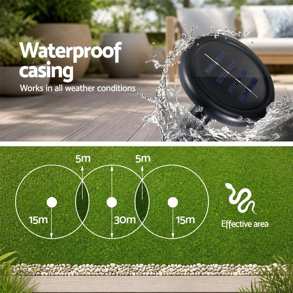 8 Piece Ultrasonic Solar Powered Snake Repeller Weatherproof Wireless Pest Control Device
