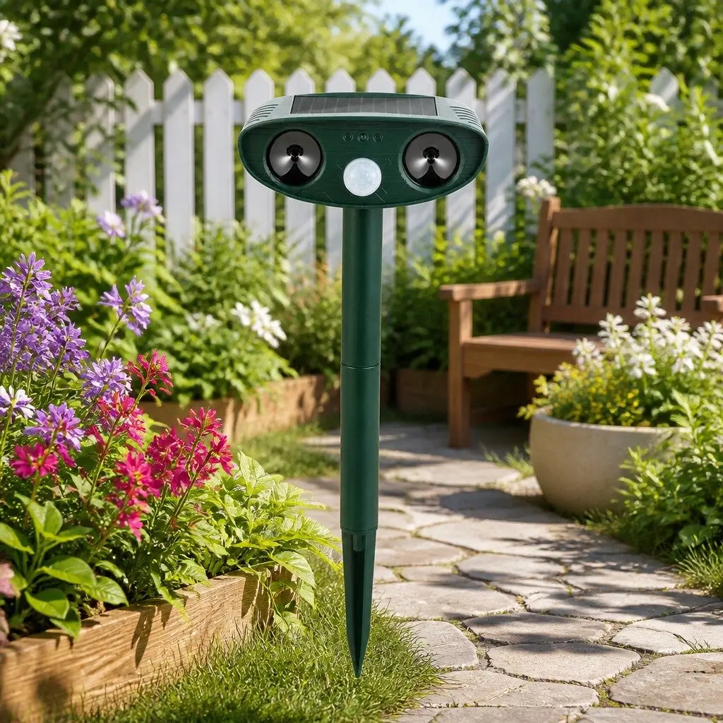 Ultrasonic Snake Repeller Solar Battery Powered Motion Sensor Garden Yard 2 Piece
