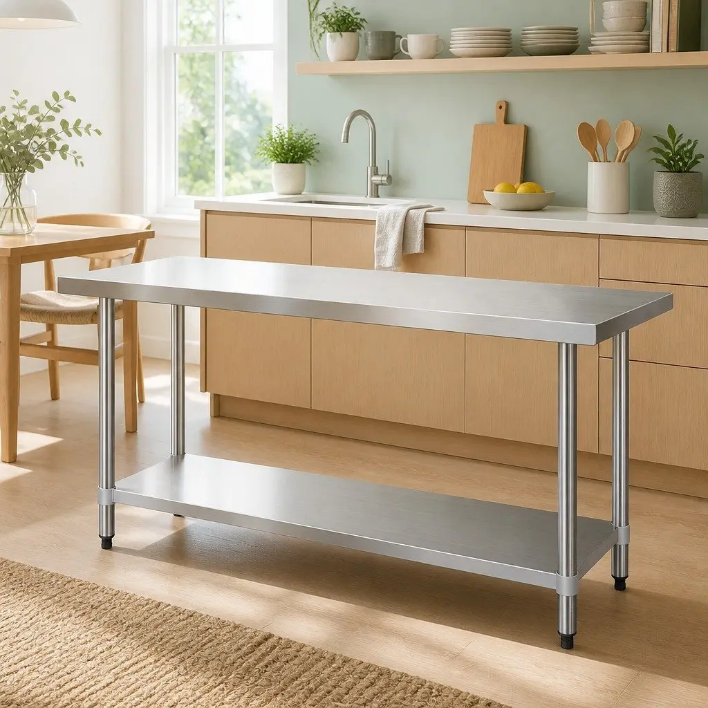 Stainless Steel Kitchen Bench 1829x760mm Heavy Duty Commercial Grade Prep Table