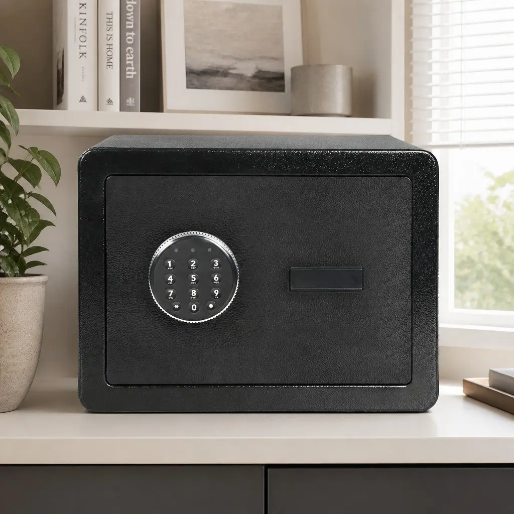 Digital Security Safe Box 13.8L Dual Lock Mechanism Password Key Lock Home Office Cash Storage