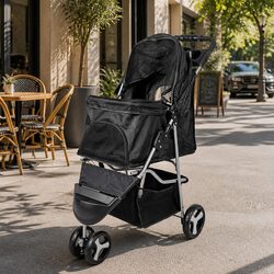 Large Pet Stroller Dog Cat Carrier Foldable Oxford Fabric Removable Cushion