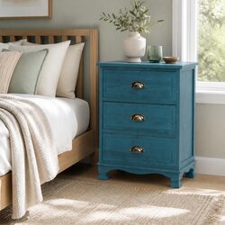 Enhance Your Space with a Blue Vintage 3-Drawer Table