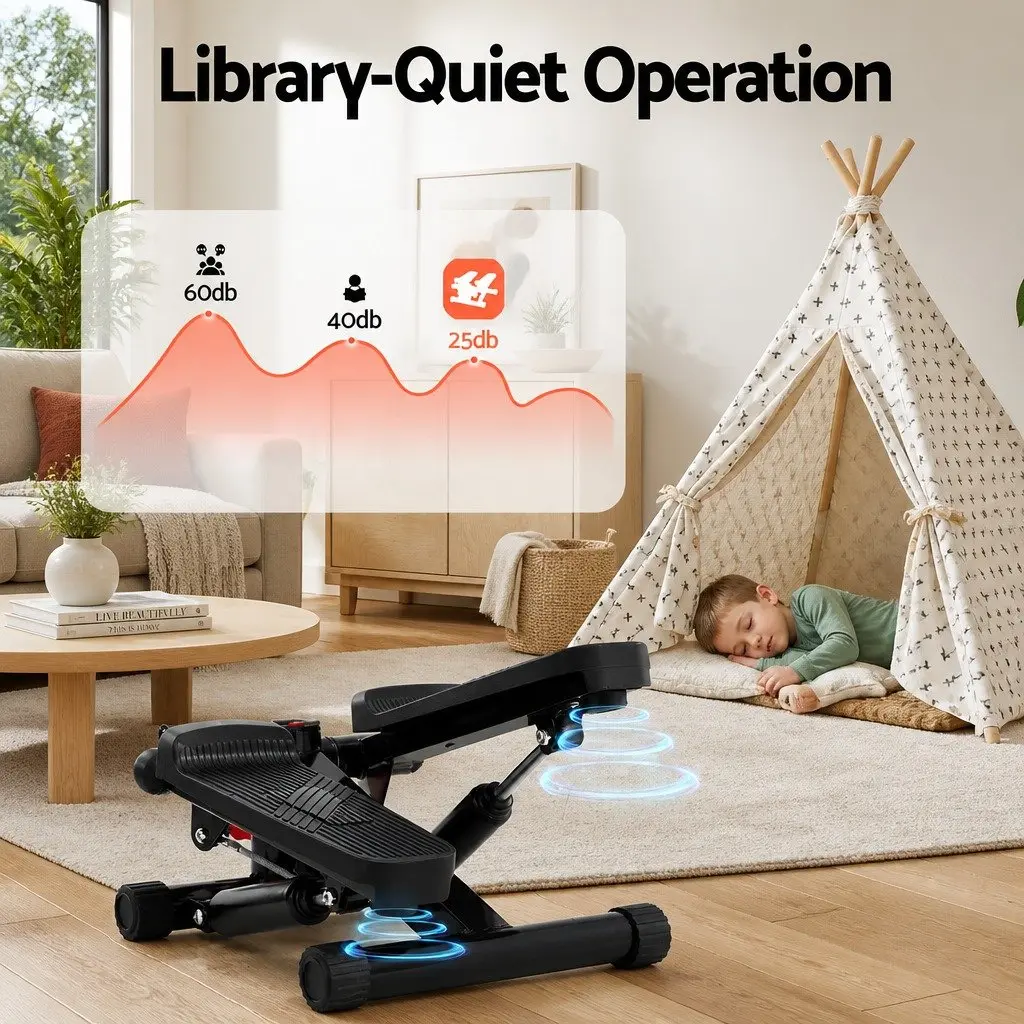 Mini Stepper Compact with Resistance Rope for Home Aerobic Exercise