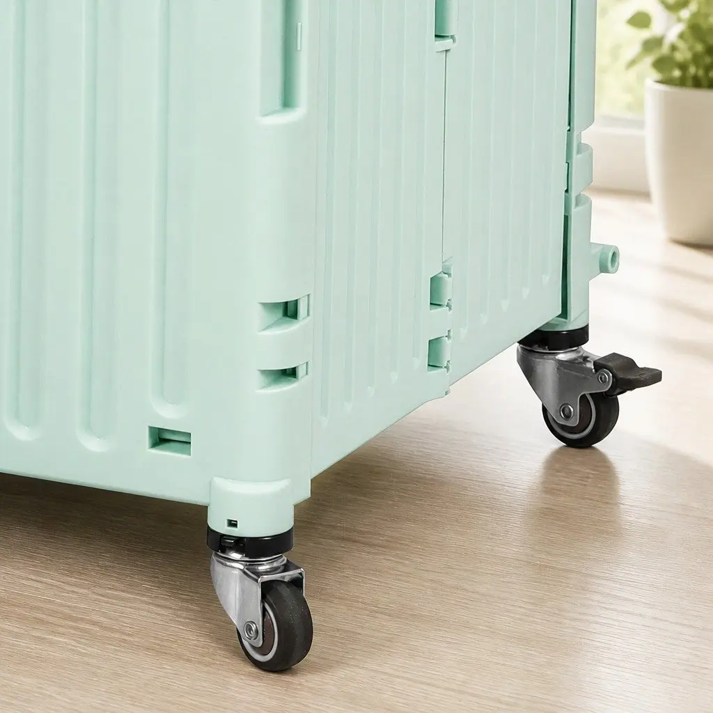 Folding Shopping Trolley Cart 65L Portable Grocery Storage Collapsible Green