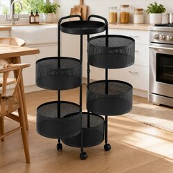 Streamline Your Space with a 5-Tier Rolling Trolley