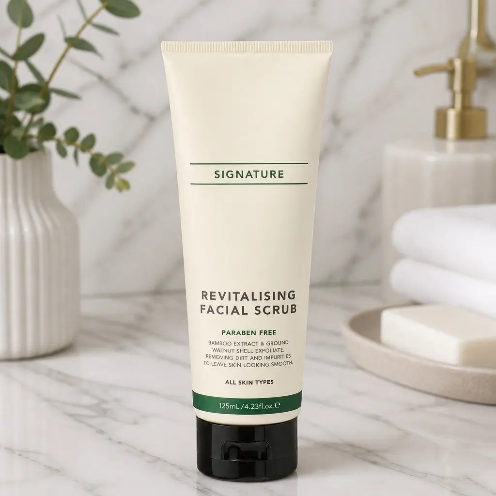 Facial Scrub 125mL Exfoliator Normal Dry Sensitive Skin Bamboo Extract Walnut Shell Powder