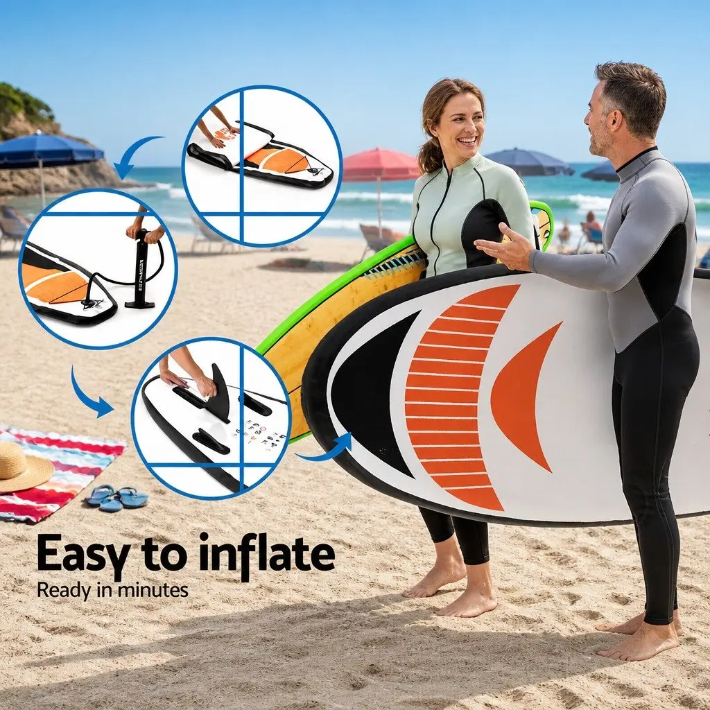 Inflatable Stand Up Paddle Board 11ft Durable Drop Stitch Core Adjustable Paddle