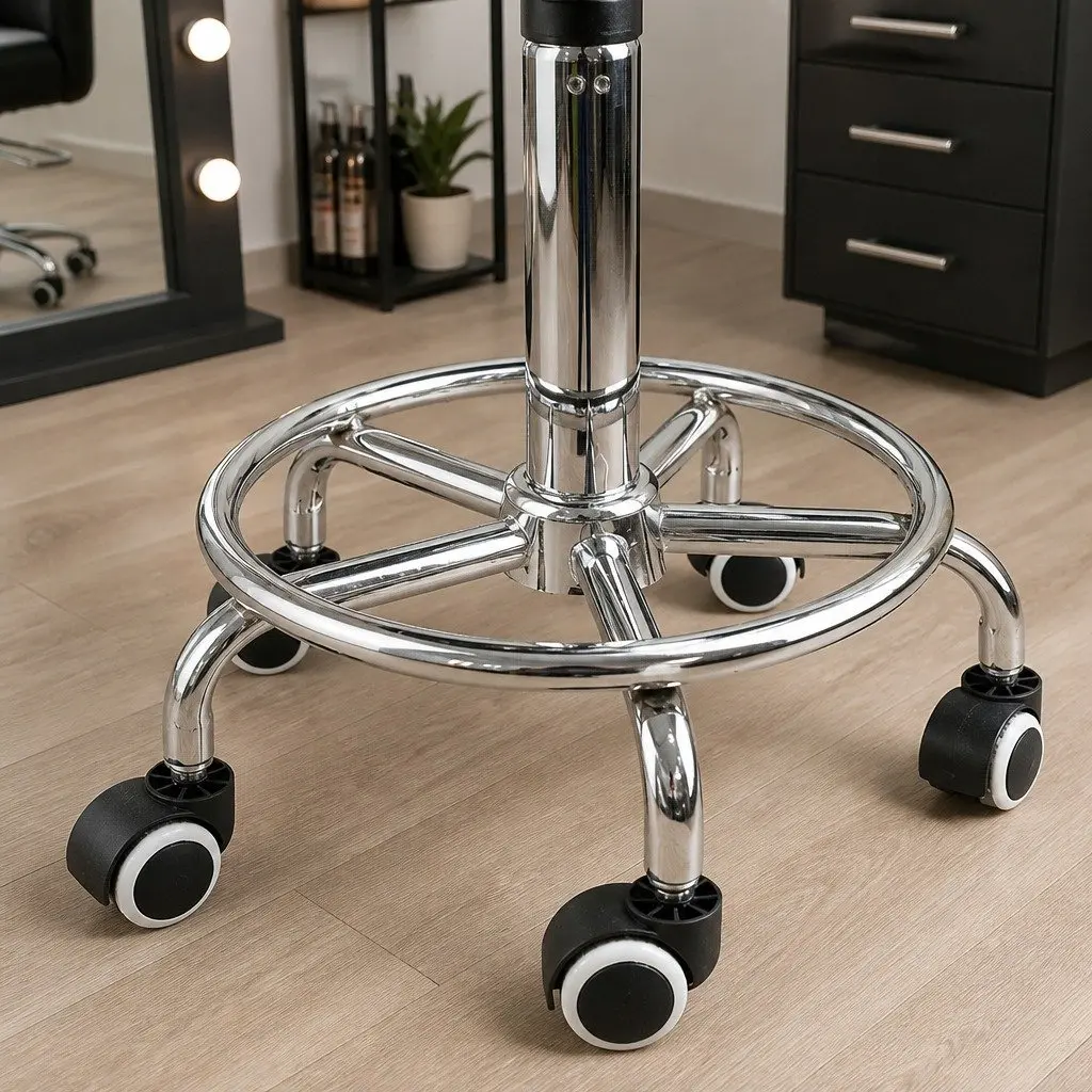 Swivel Salon Stool Gas Lift Height Adjustment Rolling Casters Red
