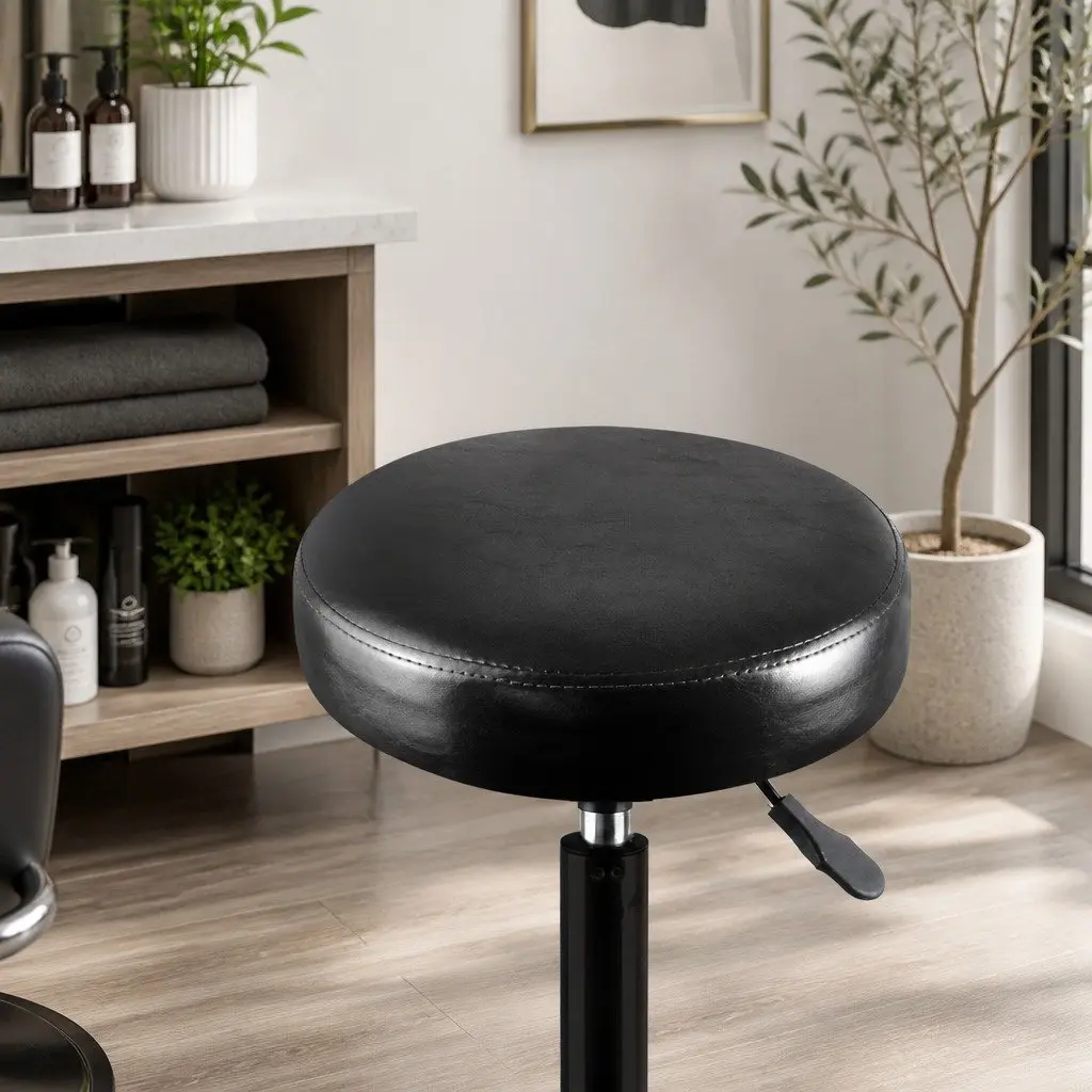 Salon Swivel Bar Stools Adjustable Height 360 Degree Rotation with Footrest and Casters