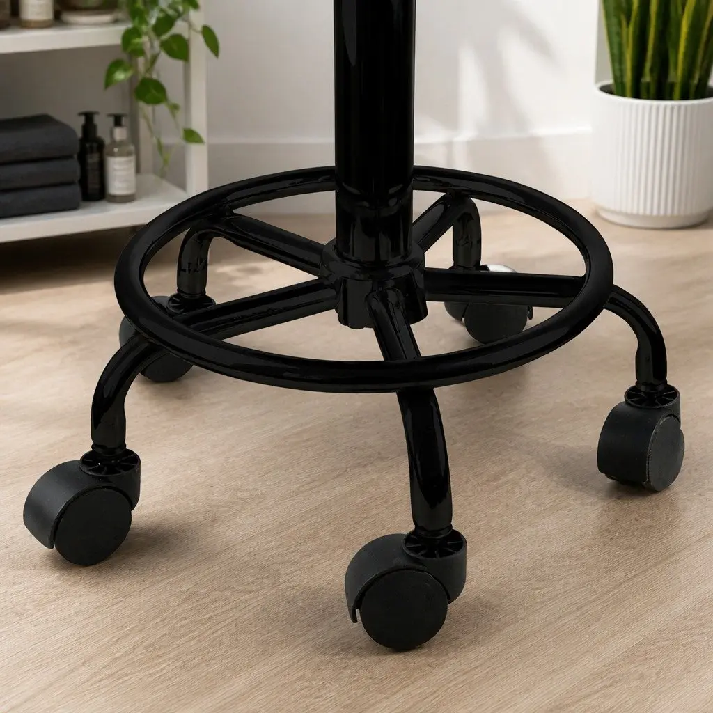 Salon Stool Black PU Leather Gas-Lift Height Adjustable Swivel Bar Stools 4 Piece