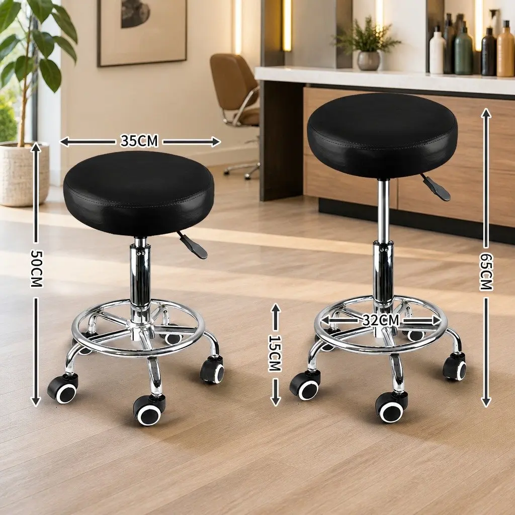 Bar Stools Height Adjustable Swivel PU Leather Chrome Base
