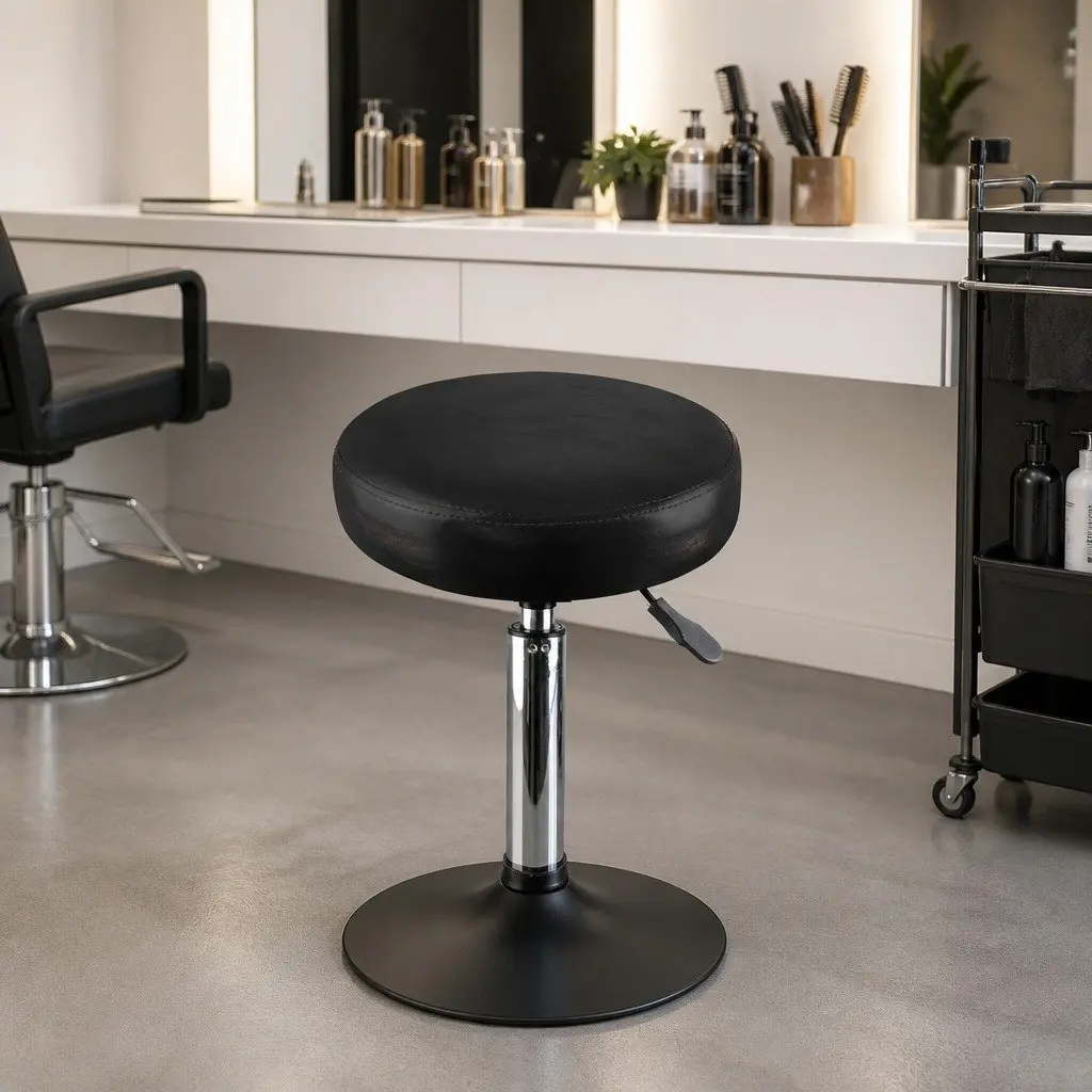 Bar Stools Height Adjustable Swivel PU Leather Chrome Base