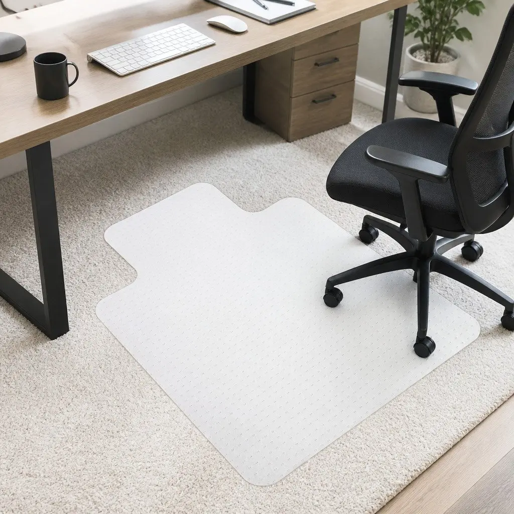 Chair Mat 135cm x 114cm PVC Carpet Floor Protection Gripper