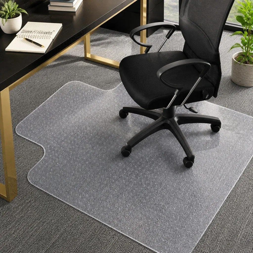 Chair Mat 135cm x 114cm PVC Carpet Floor Protection Gripper
