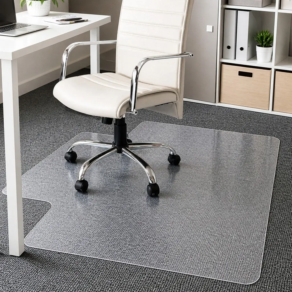 Chair Mat 135cm x 114cm PVC Carpet Floor Protection Gripper