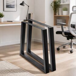Elevate Your Space with Black Trapezoid Metal Table Legs