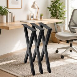 Transform Your Space with Industrial X-Shaped Table Legs - 71cm