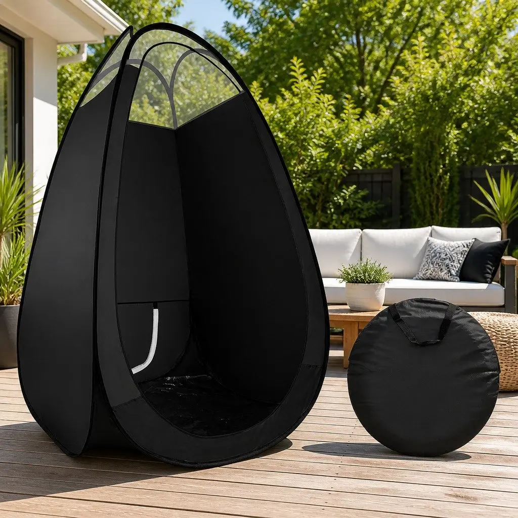 Spray Tanning Tent Portable Self-Erecting Black Washable Fabric