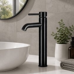 Sleek Black Tall Basin Mixer Tap for Stylish Spaces