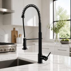 Kitchen Pull-Out Mixer Tap 2 Spray Modes Gooseneck Sink Faucet Black